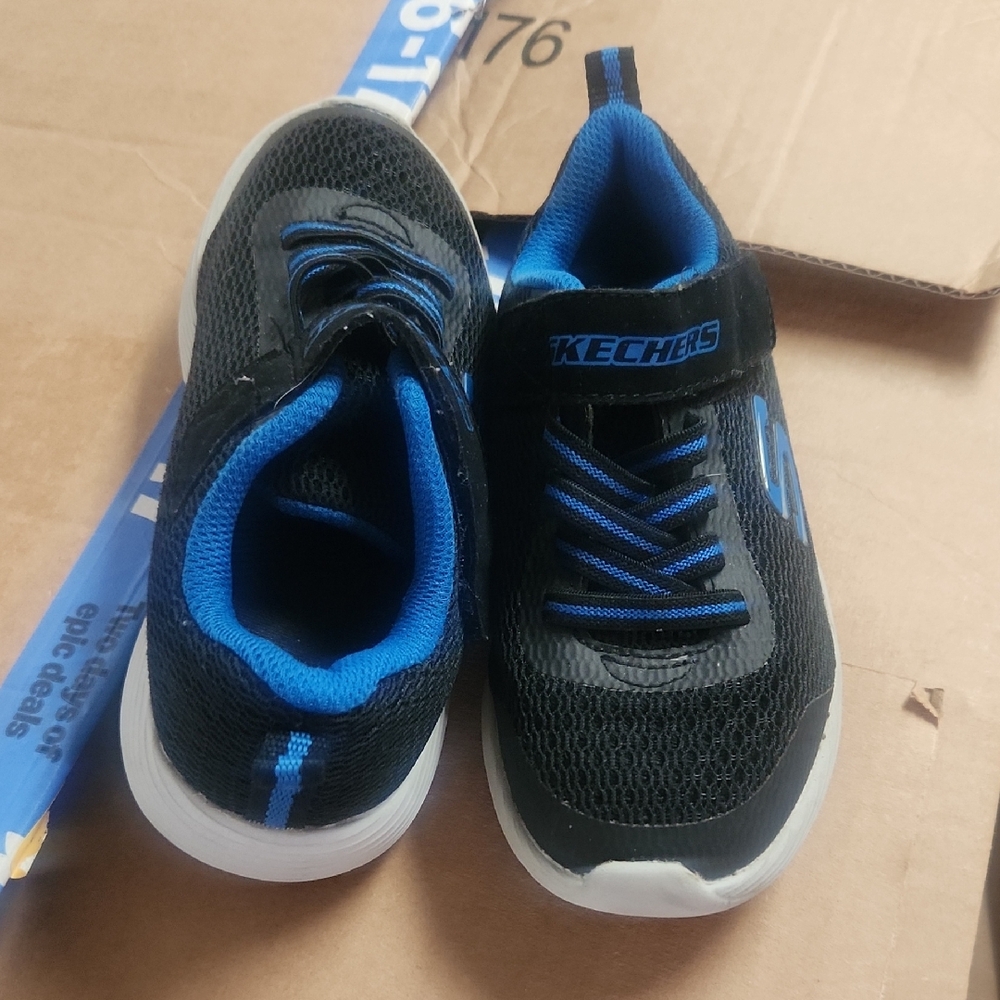 Skechers Kids Black and Blue Athletic Sneakers